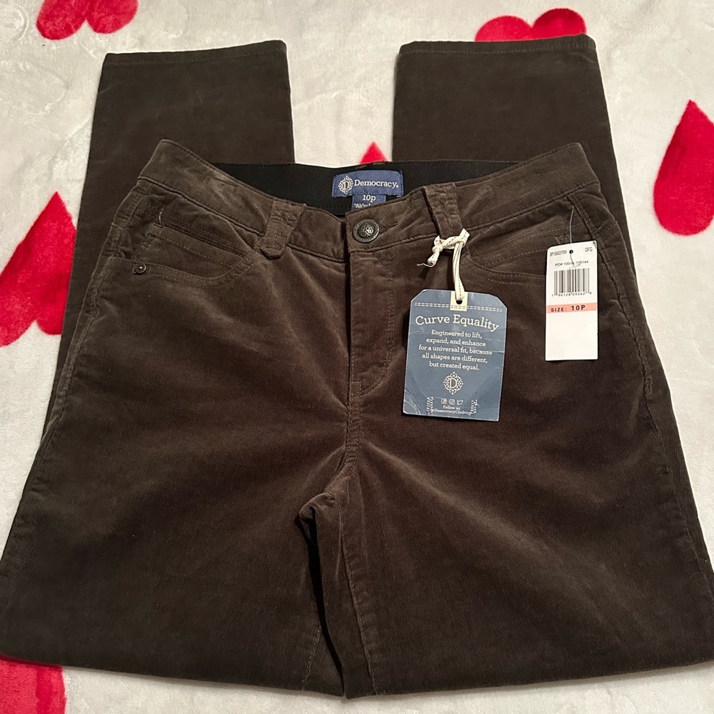 NWT Democracy "Ab"solution® Petite Corduroy Straight Leg Pants - Picture 4 of 14